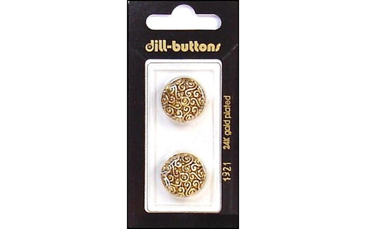 Dill Buttons 18mm 2pc Shank Antique Gold